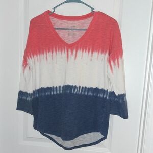 Sonoma Red, White, and Blue Long Sleeve Tee